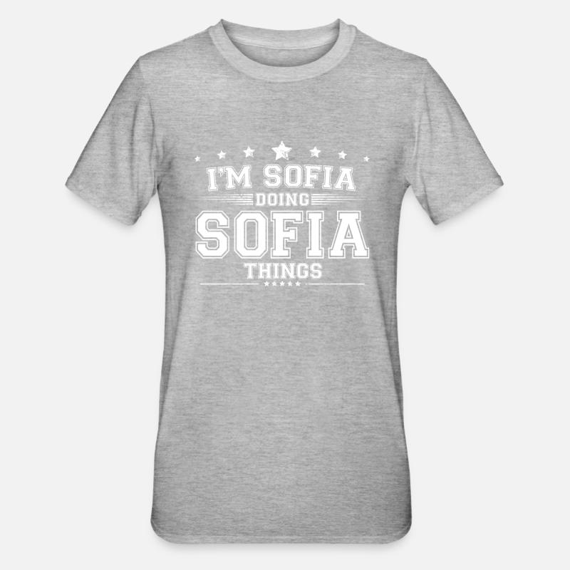 Sofia - T-shirt polycoton Unisexe - gris chiné
