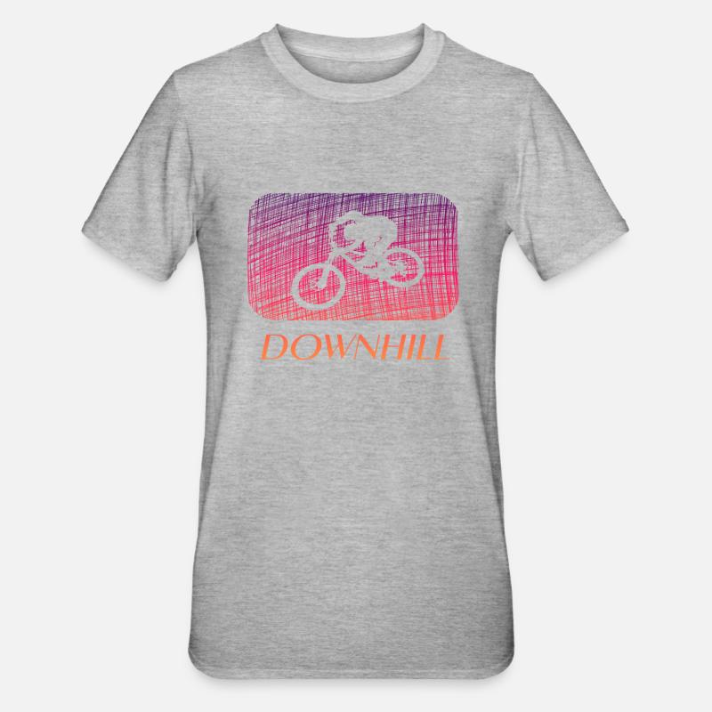 Downhill - Unisex Polycotton T-Shirt - Grau meliert