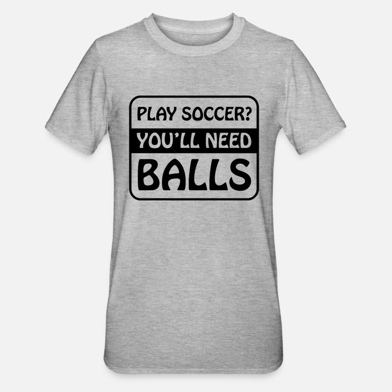 Fußball Soccer - Unisex Polycotton T-Shirt - Grau meliert
