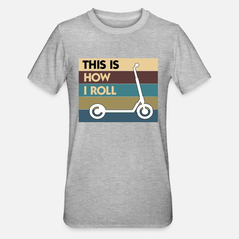 E-Scooter Roller Scooter - T-shirt polycoton Unisexe - gris chiné