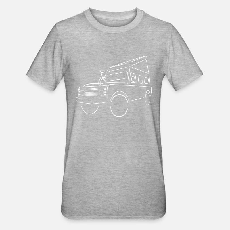 Defender mit Hubdach - Unisex Polycotton T-Shirt - Grau meliert