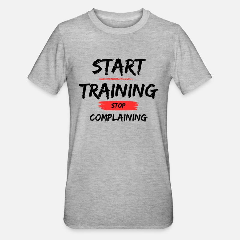 Start Training - Unisex Polycotton T-Shirt - Grau meliert