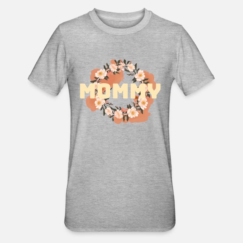 Mutterliebe im Blütenmeer - Unisex Polycotton T-Shirt - Grau meliert