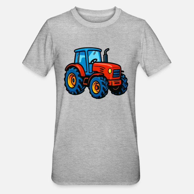 Trekker Traktor - Unisex Polycotton T-Shirt - Grau meliert