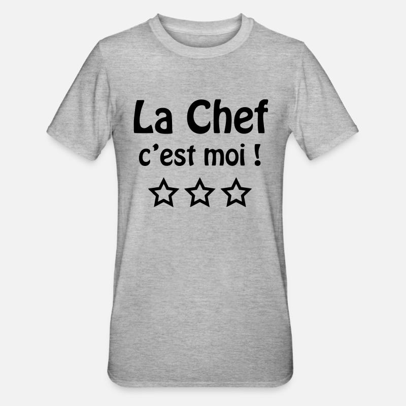 la chef c'est moi ! - T-shirt polycoton Unisexe - gris chiné
