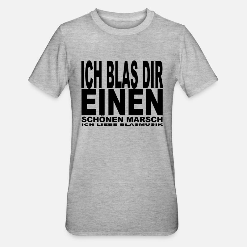 Ich blas dir einen - Unisex Polycotton T-Shirt - Grau meliert