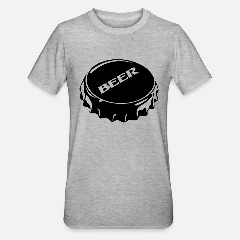 Bierdeckel - Unisex Polycotton T-Shirt - Grau meliert