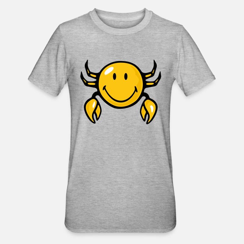 Smiley Crab - T-shirt polycoton Unisexe - gris chiné
