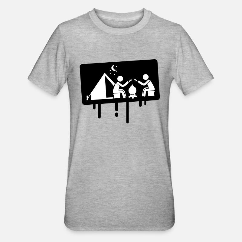 Camping camping - Unisex Polycotton T-Shirt - heather grey