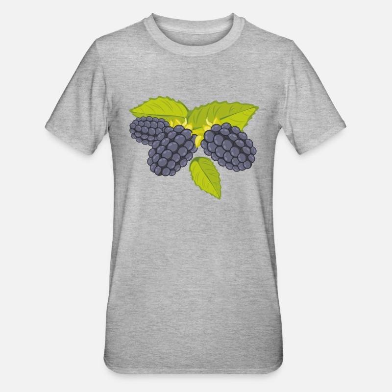 Brombeere - Unisex Polycotton T-Shirt - Grau meliert