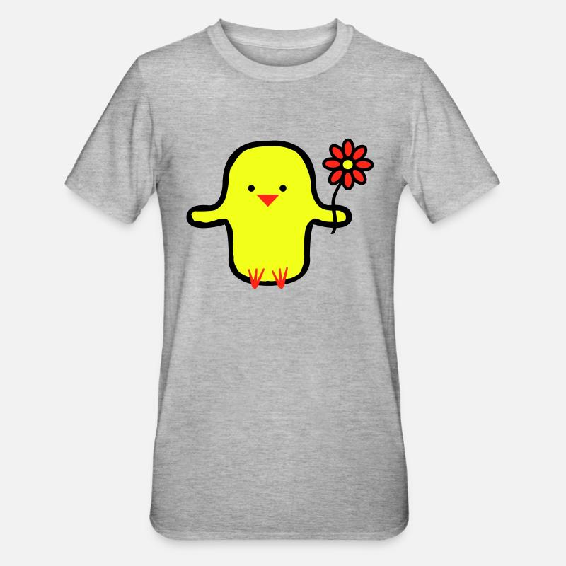 Oiseau mignon - T-shirt polycoton Unisexe - gris chiné