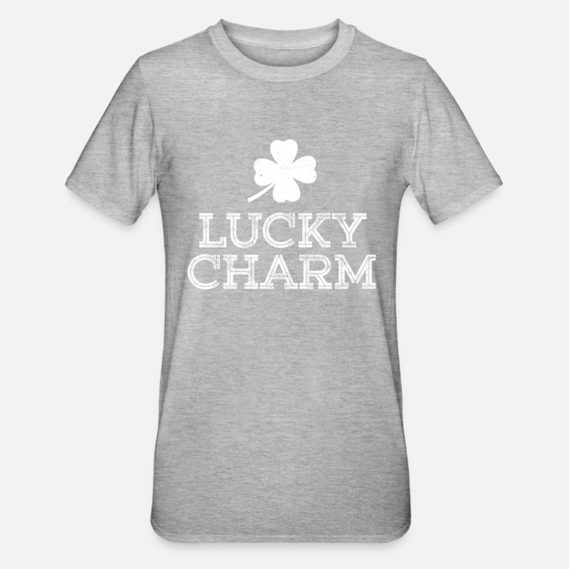 Porte-bonheur Saint-Patrick - T-shirt polycoton Unisexe - gris chiné