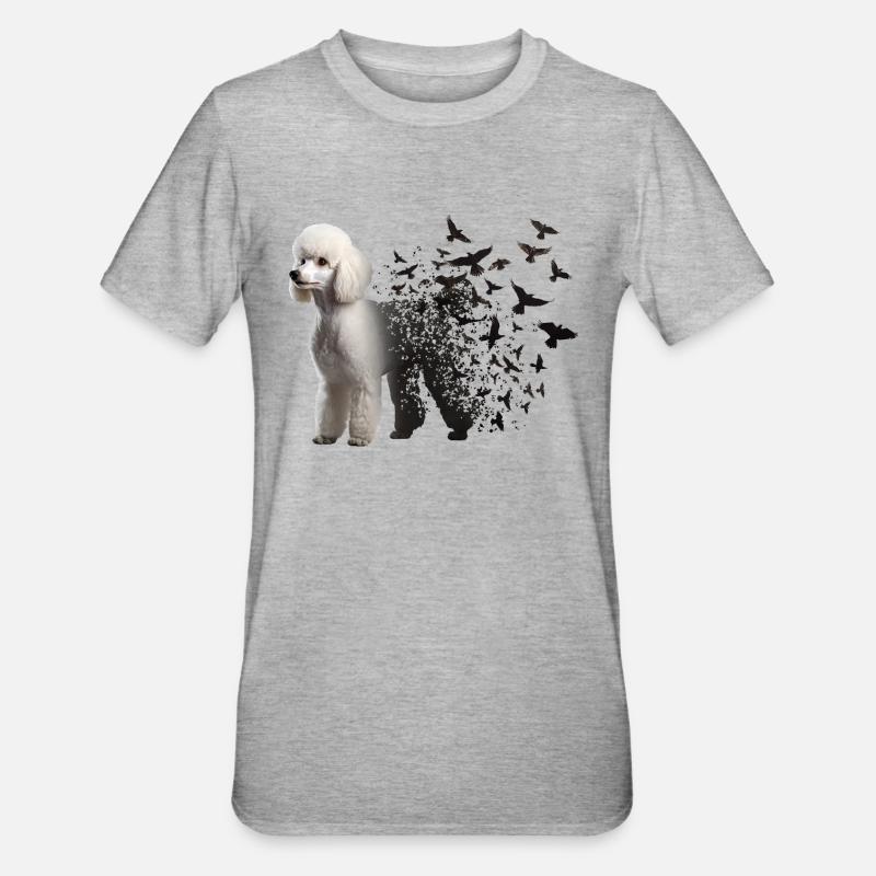 Caniche - T-shirt polycoton Unisexe - gris chiné