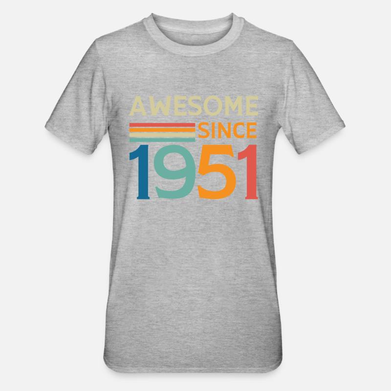 Awesome since 1951 - Unisex Polycotton T-Shirt - heather grey