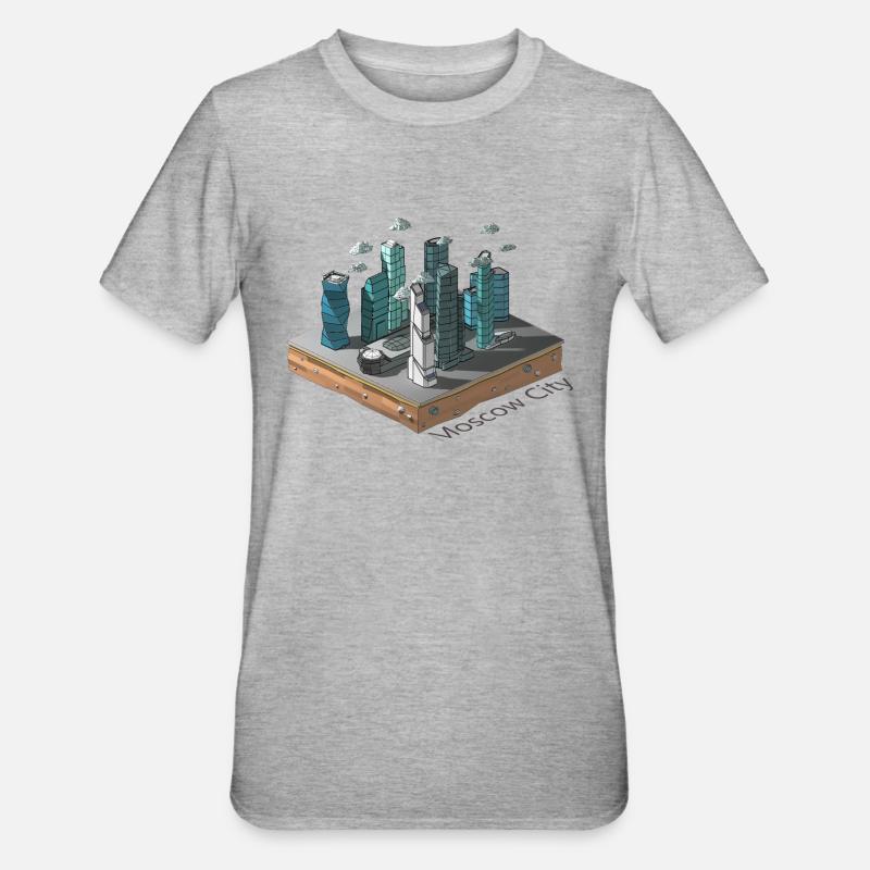 Geometric low poly - Unisex Polycotton T-Shirt - heather grey