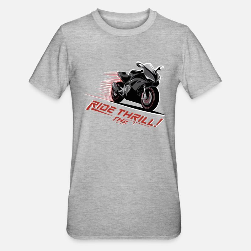 RIDE THE THRILL - Unisex Polycotton T-Shirt - heather grey