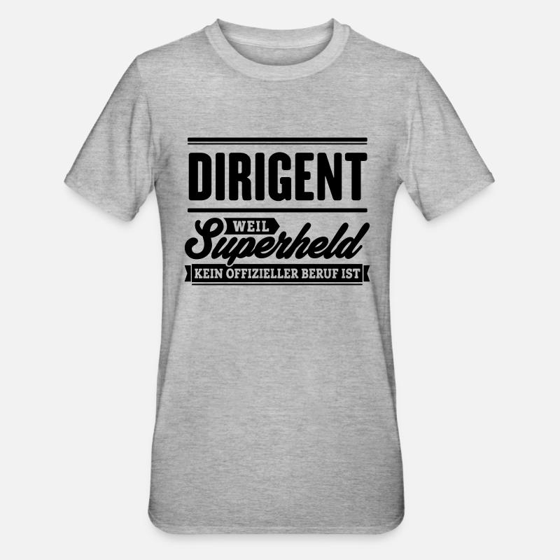 Superheld Dirigent - Unisex Polycotton T-Shirt - Grau meliert