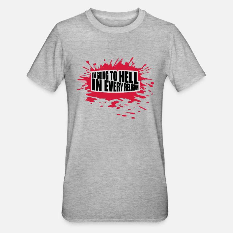 im going to hell - Unisex Polycotton T-Shirt - Grau meliert