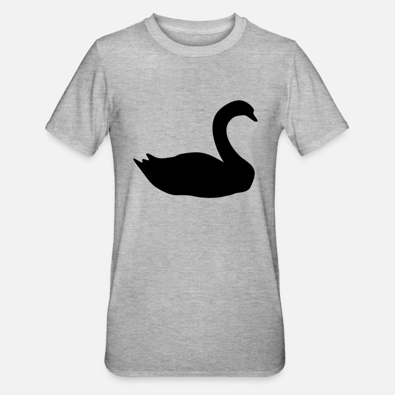 Schwan - Unisex Polycotton T-Shirt - Grau meliert