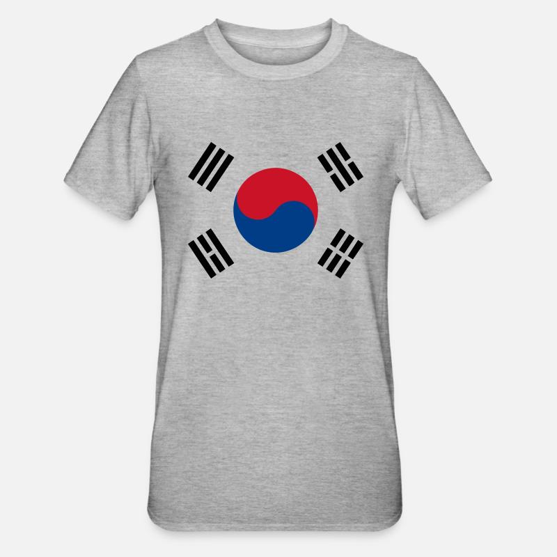 Drapeau de la Corée - T-shirt polycoton Unisexe - gris chiné