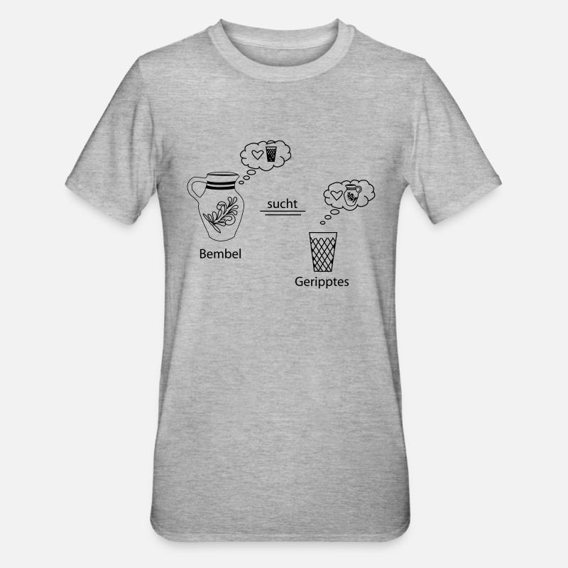 BEMBEL SUCHT GERIPPTES - Unisex Polycotton T-Shirt - Grau meliert