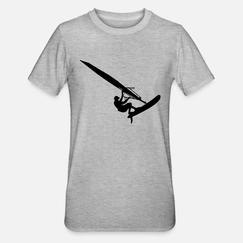 Windsurfer (Vector) - T-shirt polycoton Unisexe - gris chiné