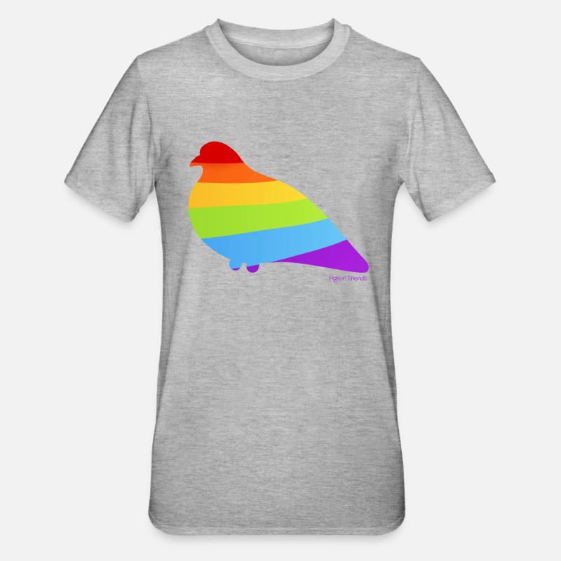 Pigeon Pride : Drapeau de la diversité ! - T-shirt polycoton Unisexe - gris chiné