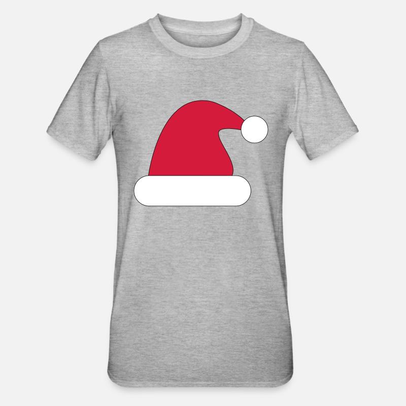 Bonnet de Noel, bonnet de Noel - T-shirt polycoton Unisexe - gris chiné