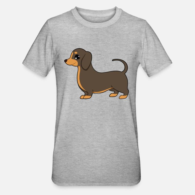 Dackel - T-shirt polycoton Unisexe - gris chiné