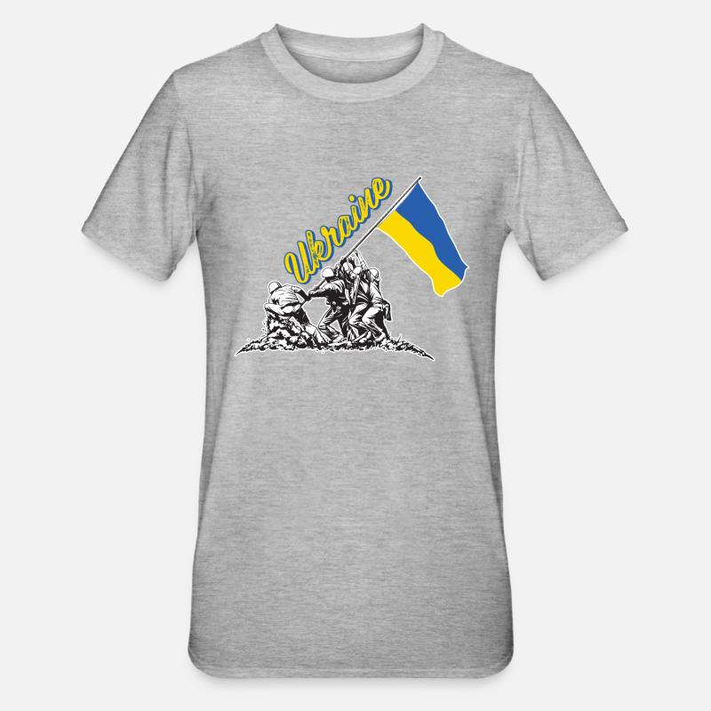 lever du drapeau ukraine - T-shirt polycoton Unisexe - gris chiné