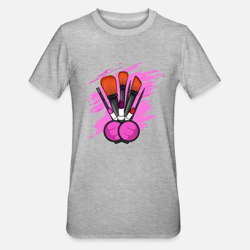 Makeup-Tools. Kosmetikerin. Gift - Unisex Polycotton T-Shirt - Grau meliert