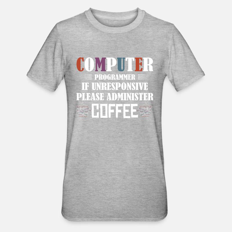 Computer Programmer Software Coding - Unisex Polycotton T-Shirt - Grau meliert