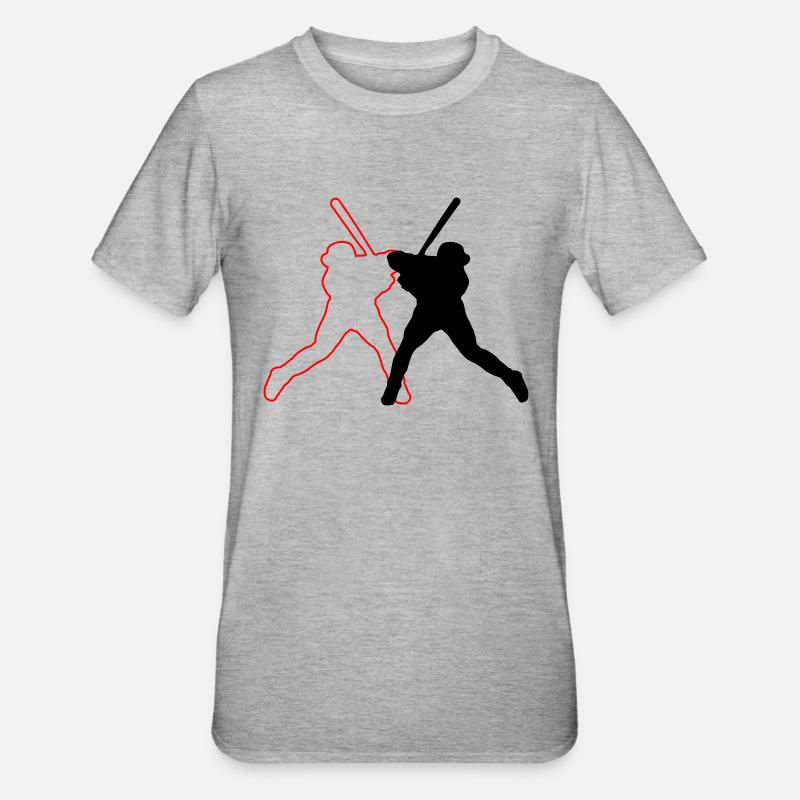 Conception de baseball 02 - T-shirt polycoton Unisexe - gris chiné