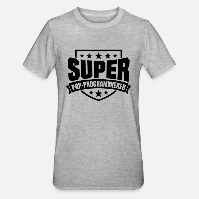 Super PHP-Programmierer - Unisex Polycotton T-Shirt - Grau meliert
