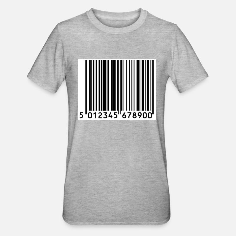 code à barres - T-shirt polycoton Unisexe - gris chiné