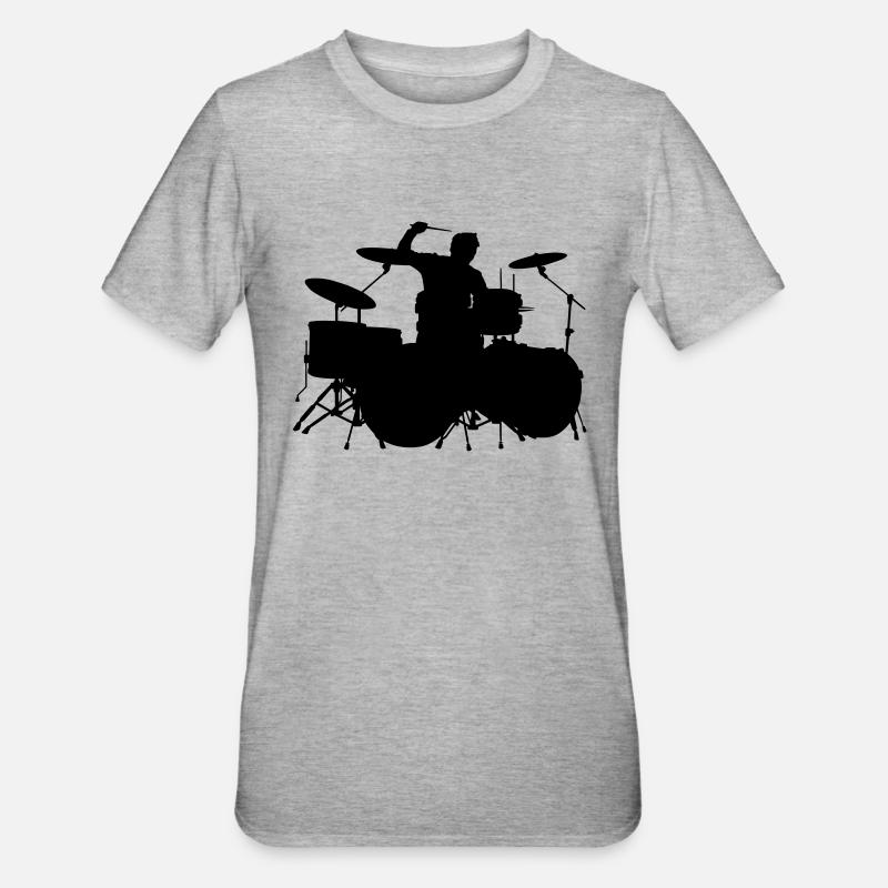 Drummer - Unisex Polycotton T-Shirt - Grau meliert