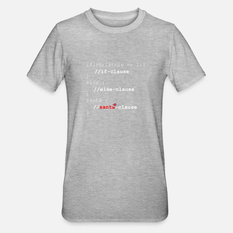 Santa Clause - cadeau de Noël programmeurs - T-shirt polycoton Unisexe - gris chiné