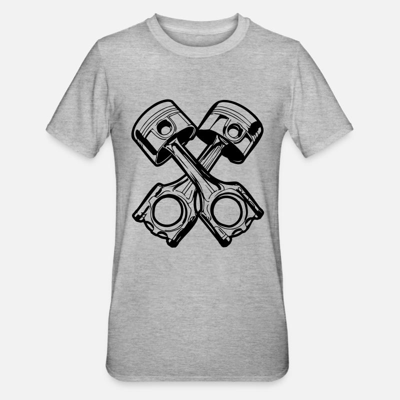 2 Cylinder - Unisex Polycotton T-Shirt - Grau meliert