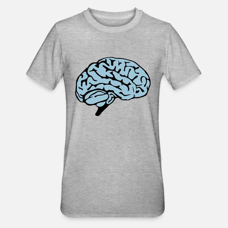 brain design - Unisex Polycotton T-Shirt - Grau meliert