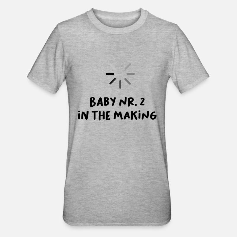 Loading Baby n ° 2 drôle de sort grossesse - T-shirt polycoton Unisexe - gris chiné