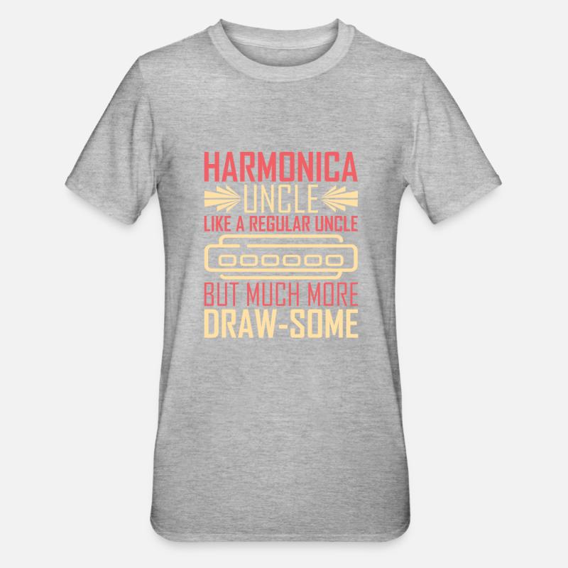 Harmonica harmonica player Uncle - Unisex Polycotton T-Shirt - heather grey