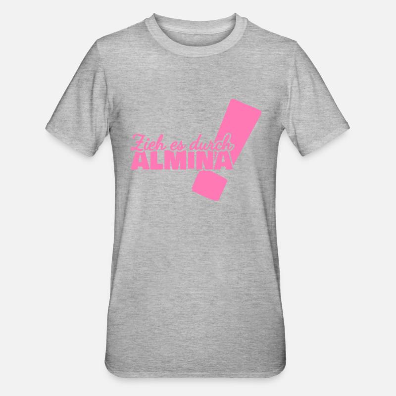 Durchhalten Almina - Unisex Polycotton T-Shirt - Grau meliert