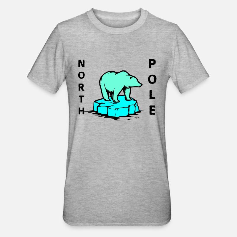 eisbär north pole - Unisex Polycotton T-Shirt - Grau meliert