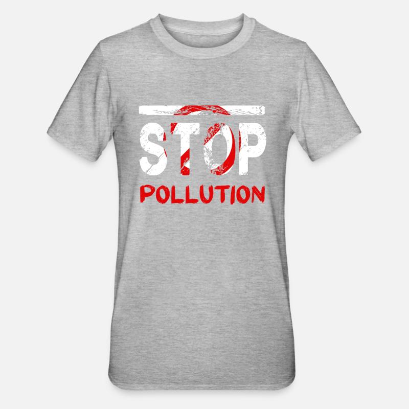 Stopper la pollution - T-shirt polycoton Unisexe - gris chiné