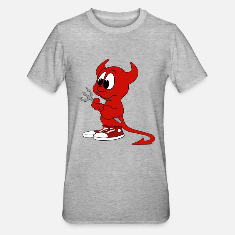 devil - Unisex Polycotton T-Shirt - heather grey