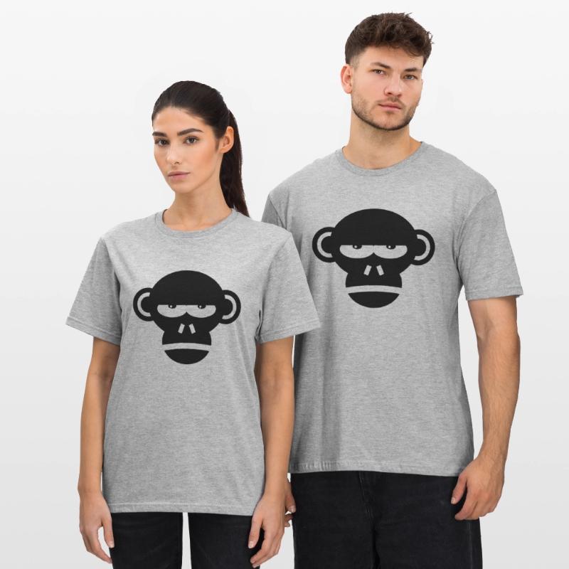 Grumpy Monkey Face Affe Geschenk Geschenkidee Unisex Polycotton T-Shirt