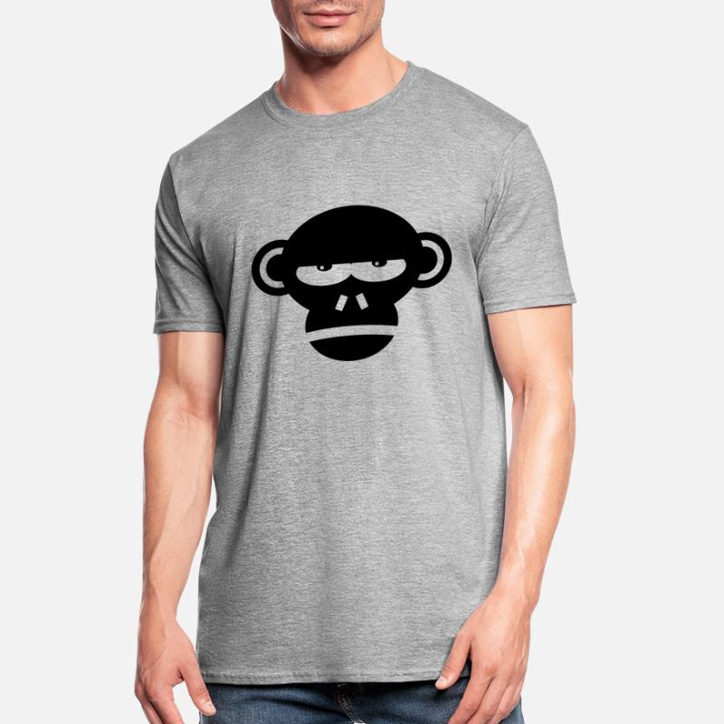 Grumpy Monkey Face Affe Geschenk Geschenkidee Unisex Polycotton T-Shirt