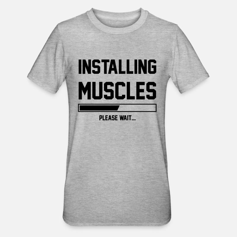 Muscles - Unisex Polycotton T-Shirt - heather grey