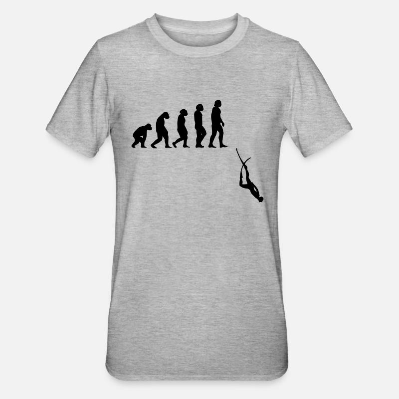 Evolution Apnoe Tauchen - Unisex Polycotton T-Shirt - Grau meliert