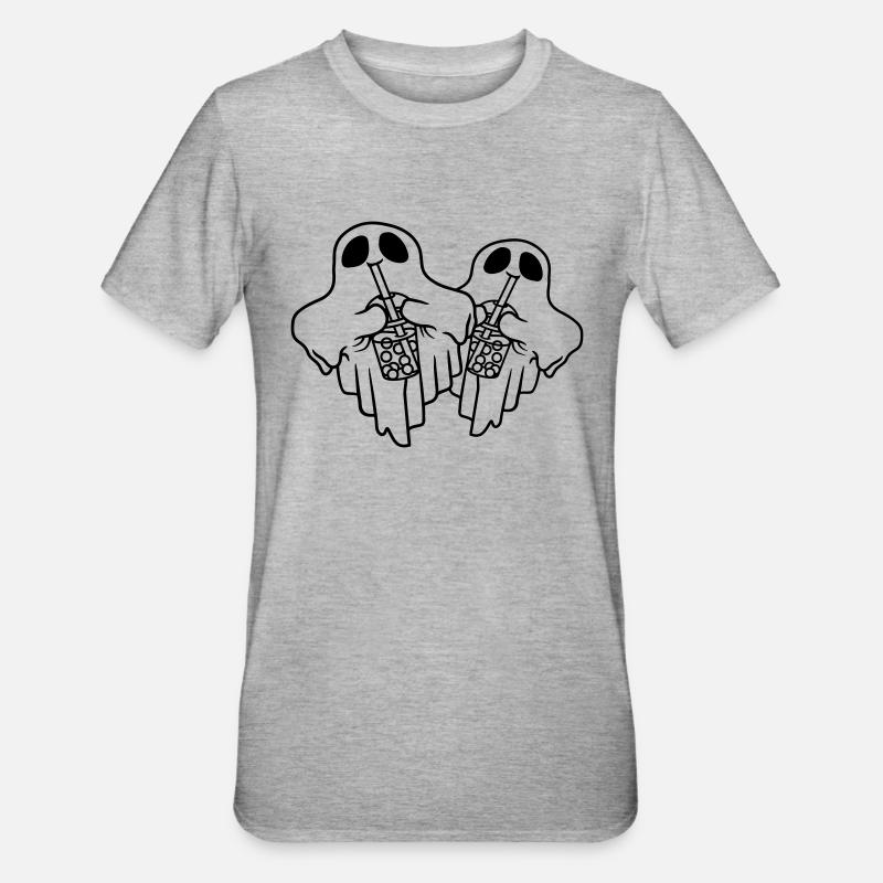 Team Bubble Tea Ghosts - Unisex Polycotton T-Shirt - heather grey